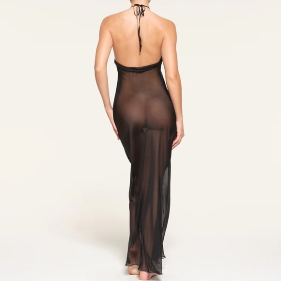 SKIMS Romance Long Sheer Halter Dress - Picture 2 of 7